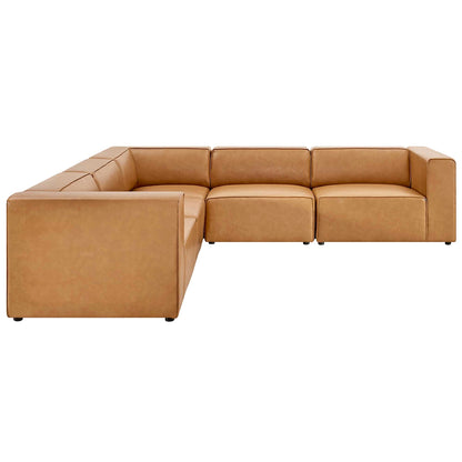 Mingle Vegan Leather 5-Piece Sectional Sofa by Modway