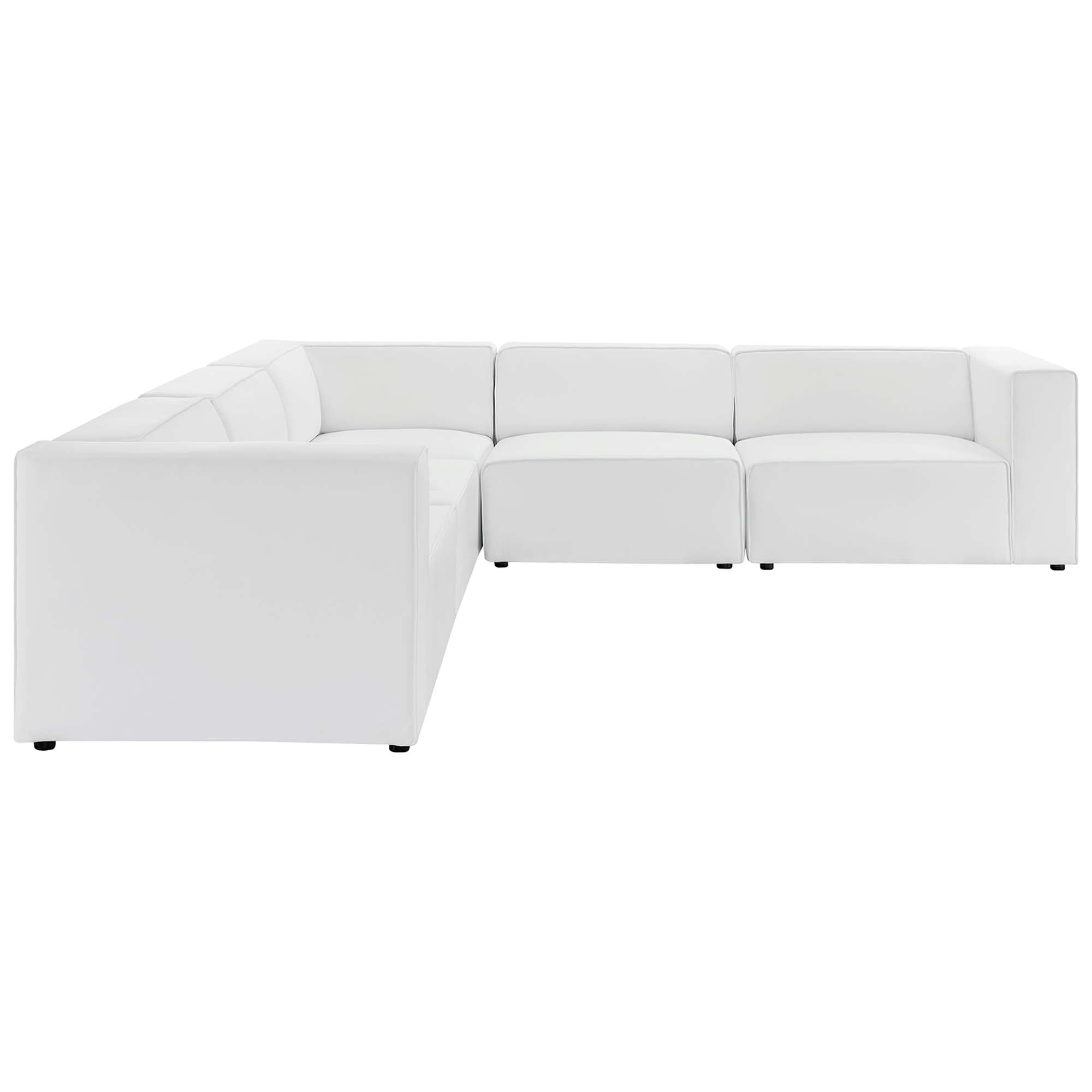 Mingle Vegan Leather 5-Piece Sectional Sofa by Modway