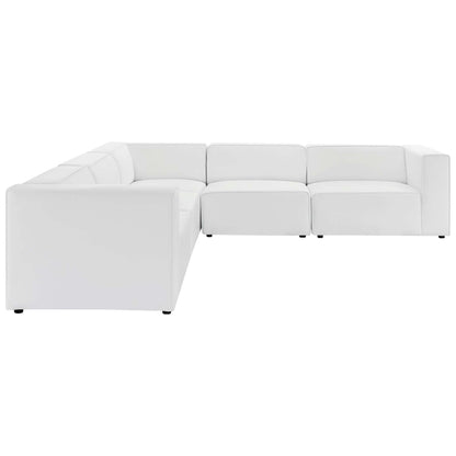 Mingle Vegan Leather 5-Piece Sectional Sofa by Modway