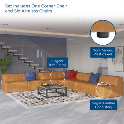 Mingle Vegan Leather 7-Piece Sectional Sofa by Modway