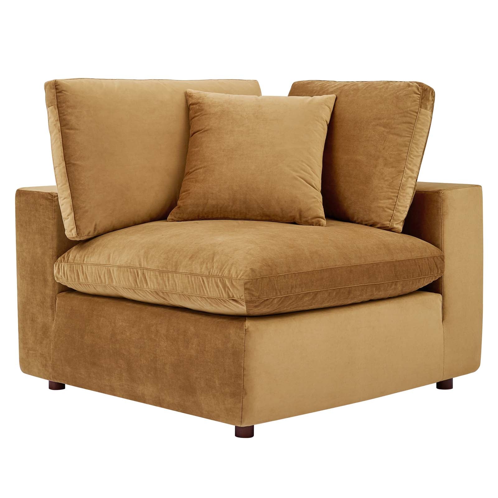 Commix Down Filled Overstuffed Performance Velvet Loveseat By HouseBean