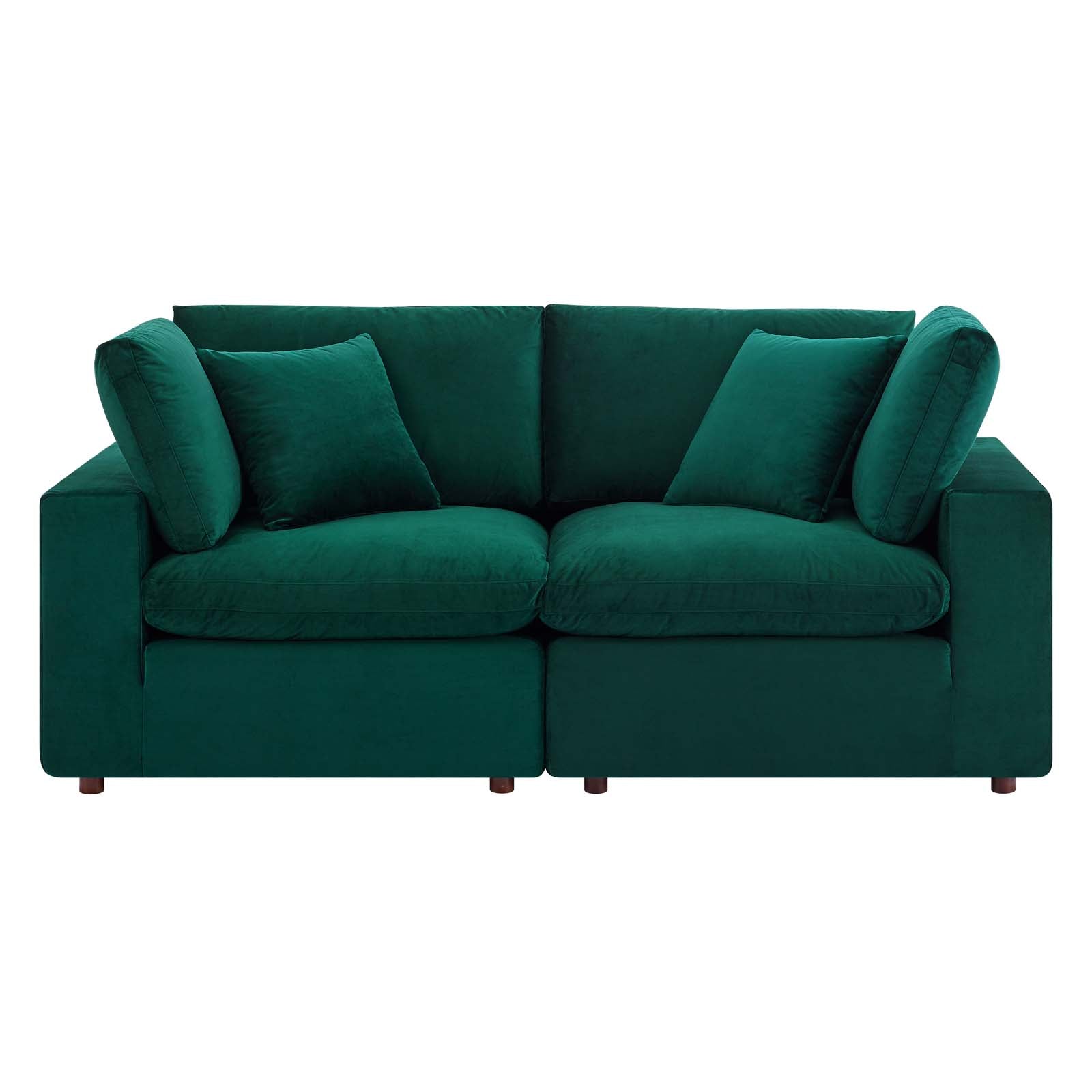 Commix Down Filled Overstuffed Performance Velvet Loveseat By HouseBean