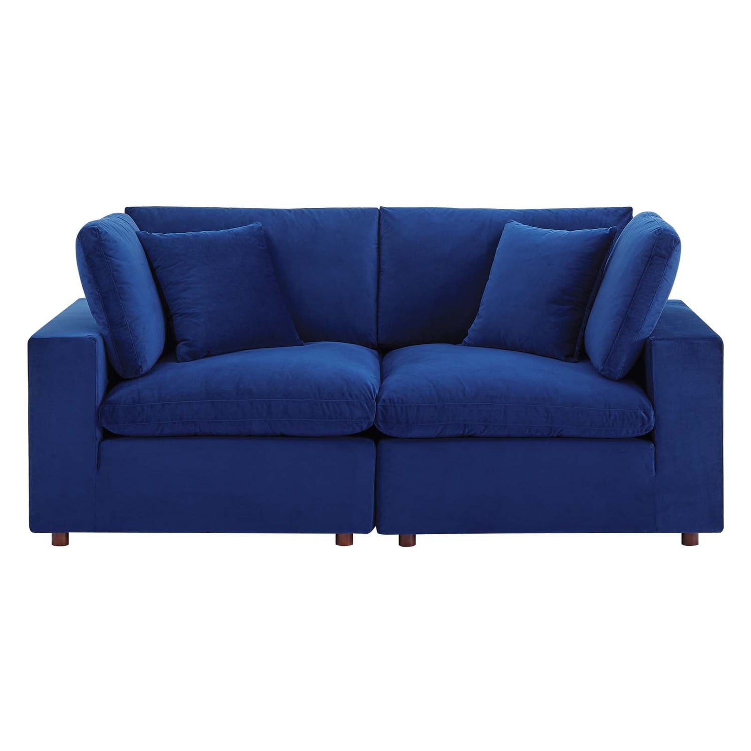 Commix Down Filled Overstuffed Performance Velvet Loveseat By HouseBean