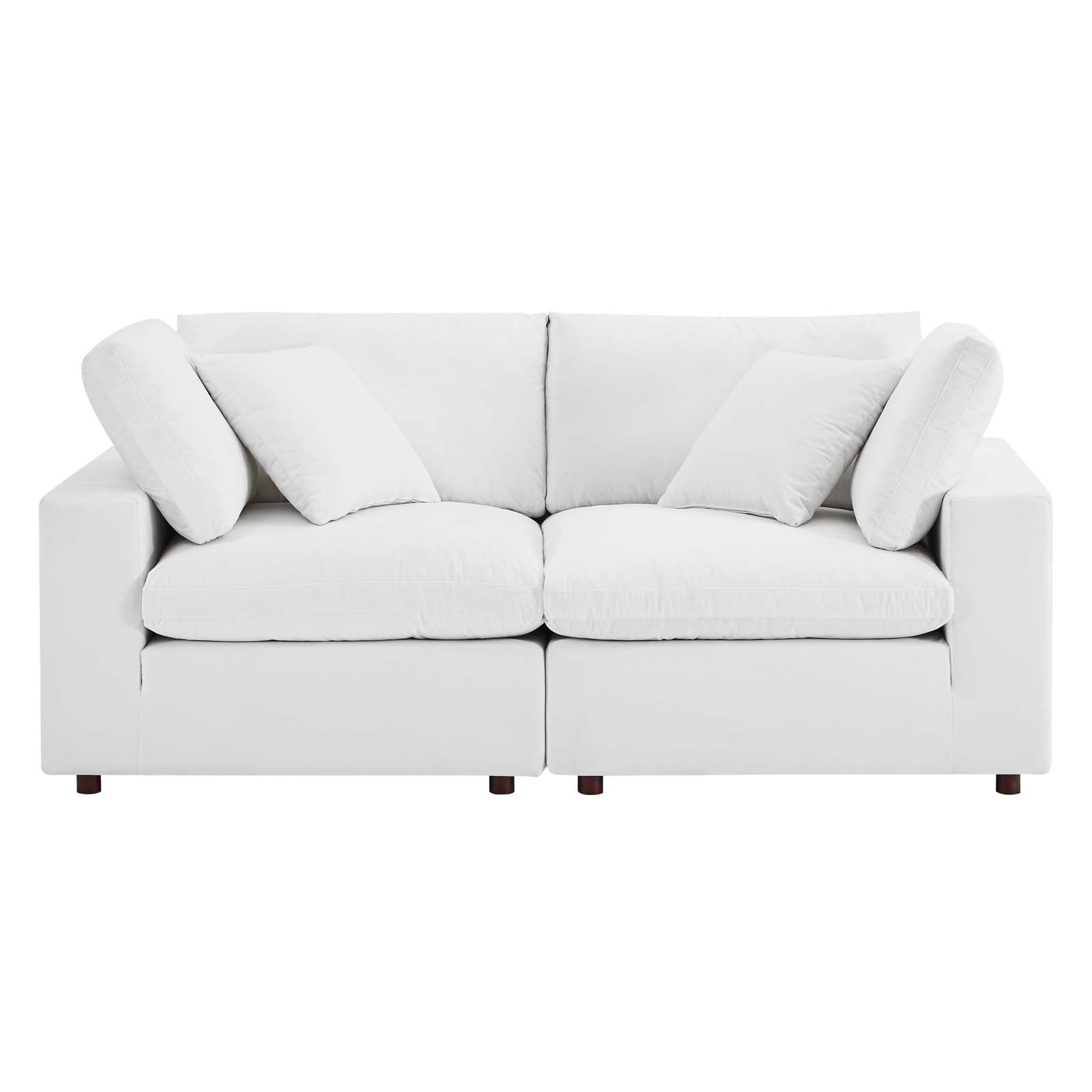 Commix Down Filled Overstuffed Performance Velvet Loveseat By HouseBean