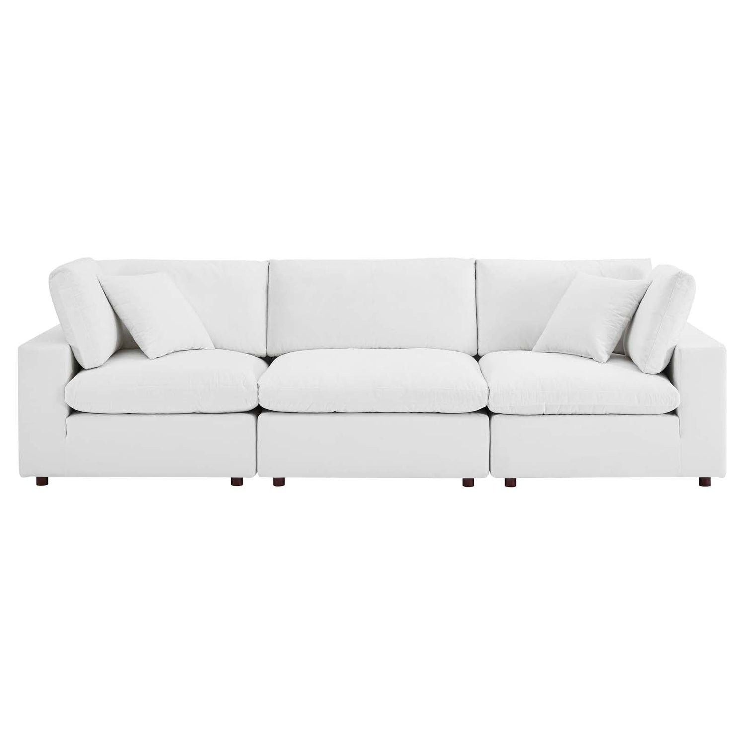 Commix Down Filled Overstuffed Performance Velvet 3-Seater Sofa By HouseBean