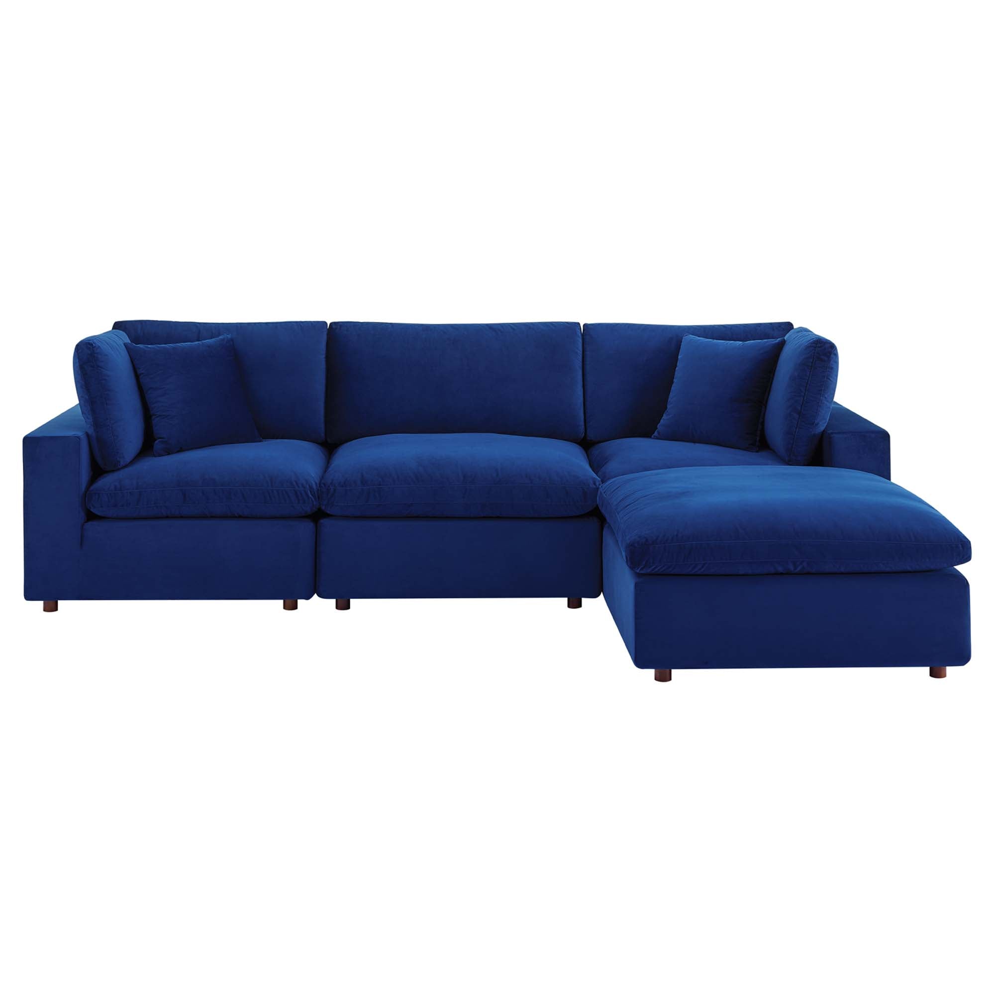 Commix 4-Piece Down Filled Overstuffed Performance Velvet Sectional Sofa by Modway