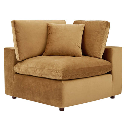 Commix Down Filled Overstuffed Performance Velvet 4-Seater Sofa By HouseBean