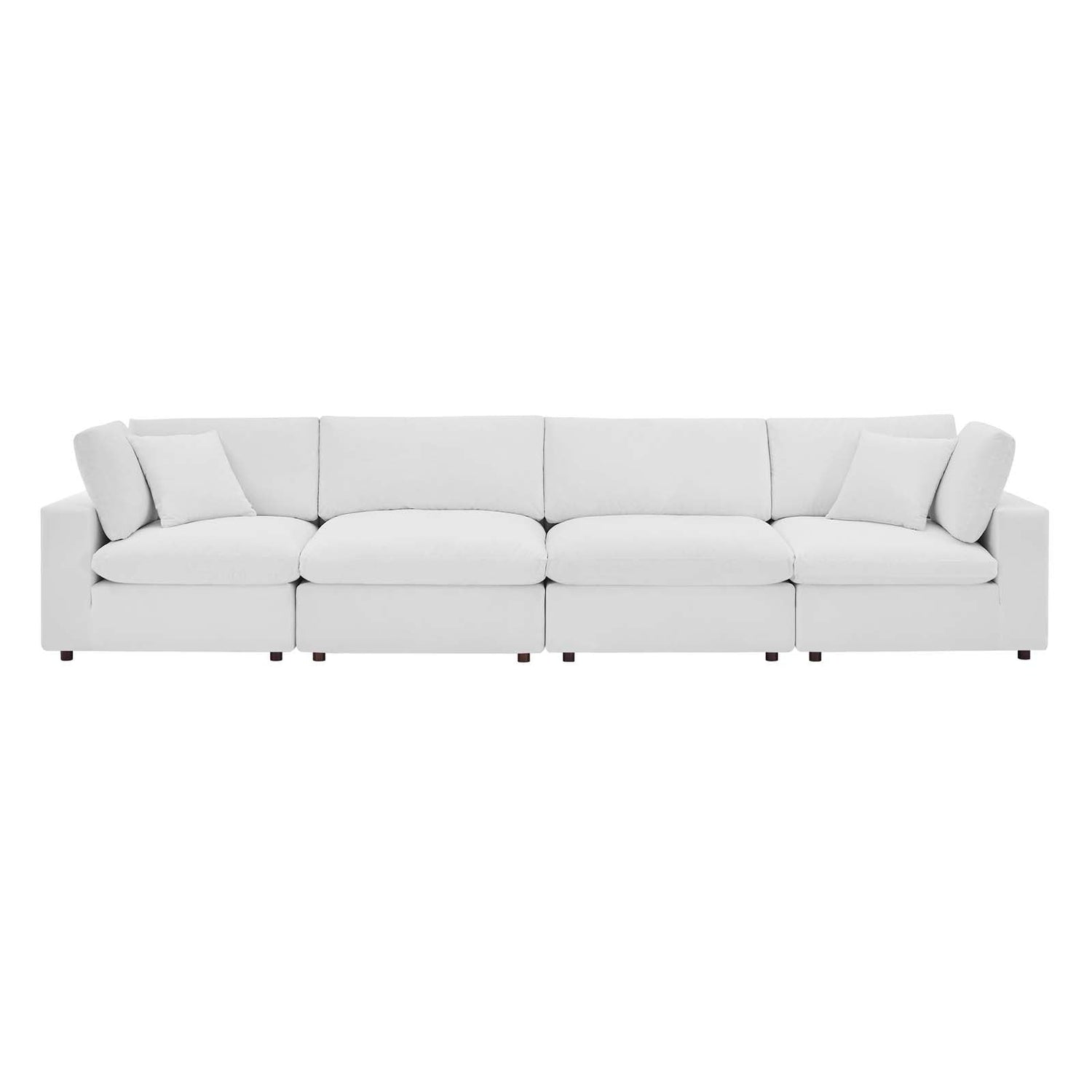 Commix Down Filled Overstuffed Performance Velvet 4-Seater Sofa By HouseBean