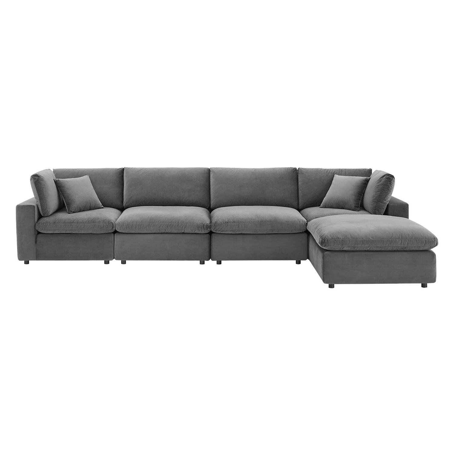 Commix 5-Piece Down Filled Overstuffed Performance Velvet Sectional Sofa by Modway