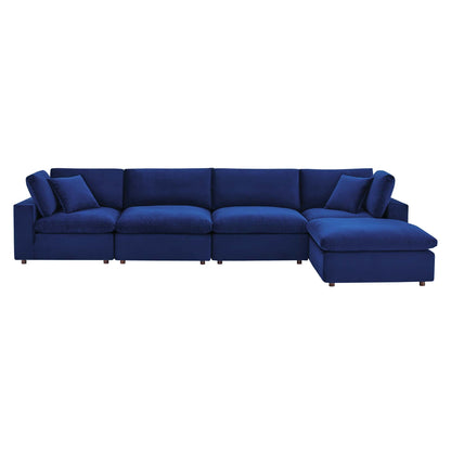 Commix 5-Piece Down Filled Overstuffed Performance Velvet Sectional Sofa by Modway