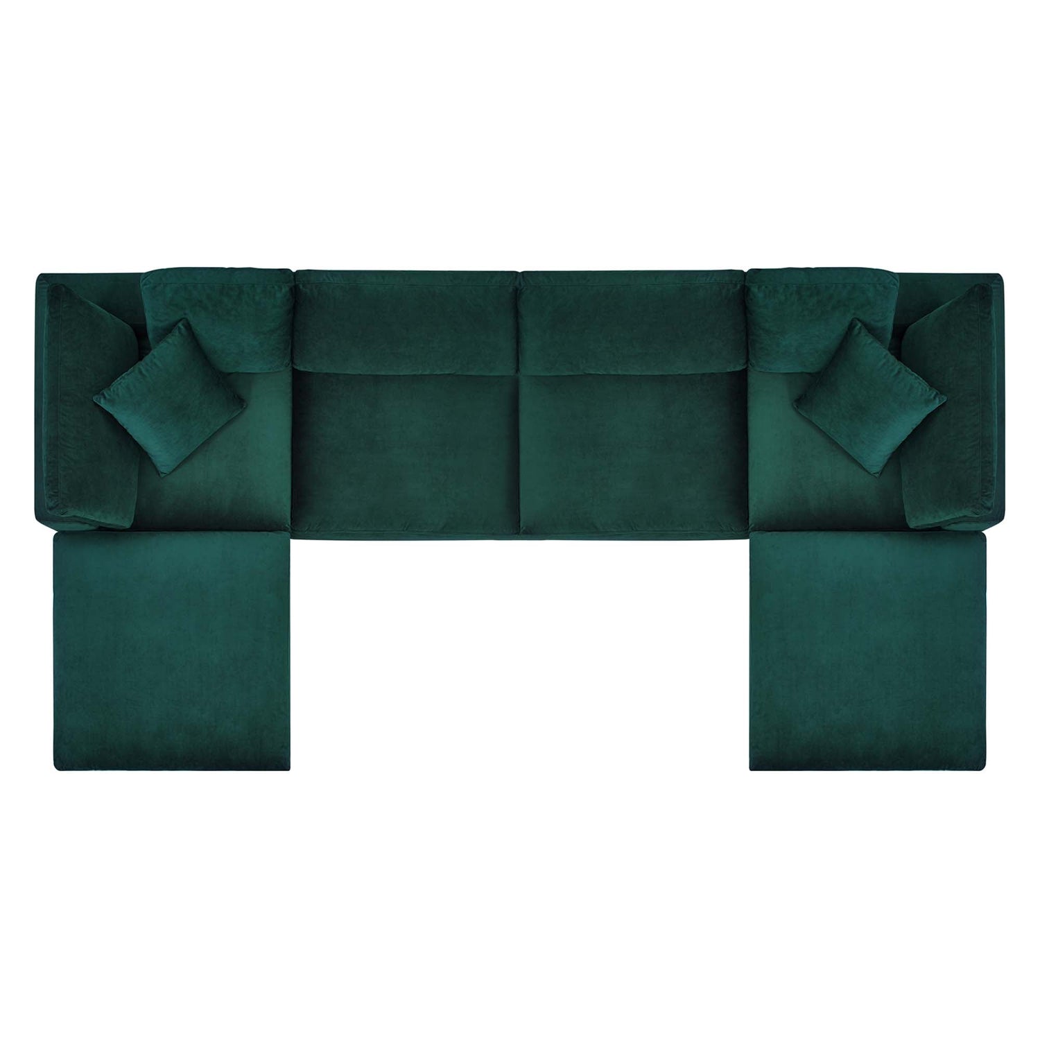 Commix 6-Piece Down Filled Overstuffed Performance Velvet Sectional Sofa by Modway