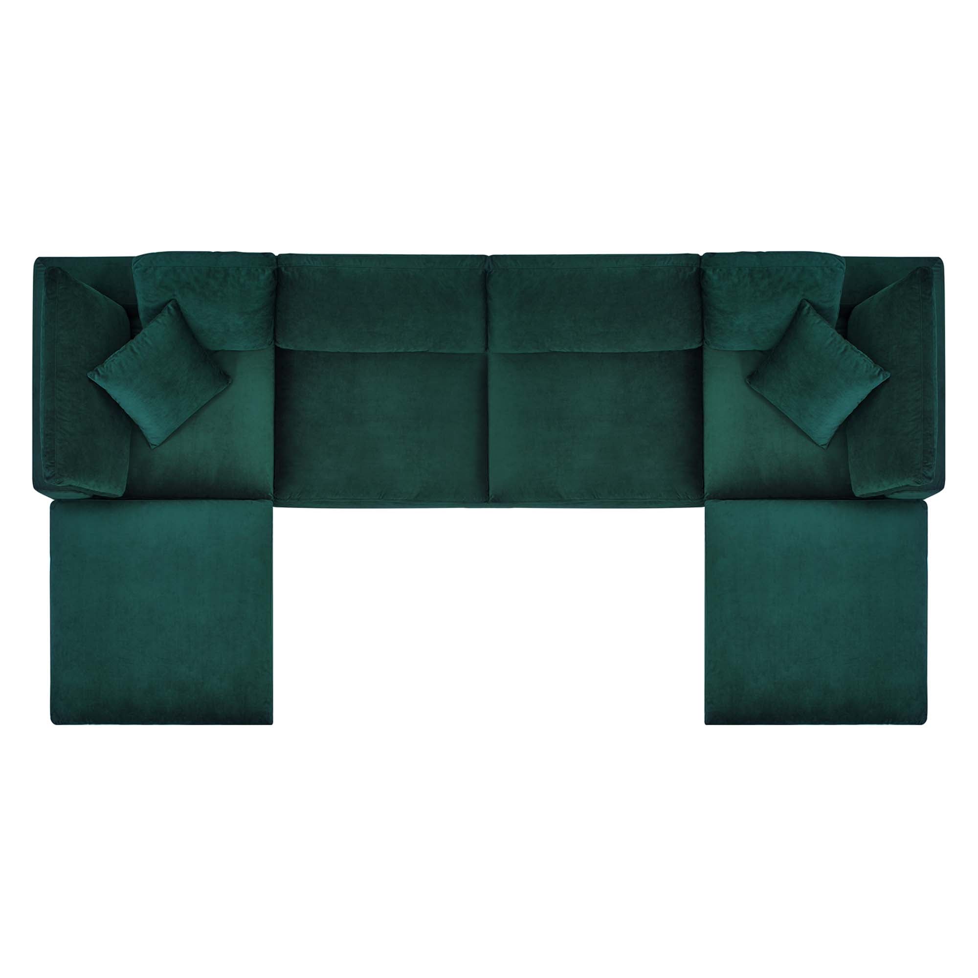 Commix 6-Piece Down Filled Overstuffed Performance Velvet Sectional Sofa by Modway