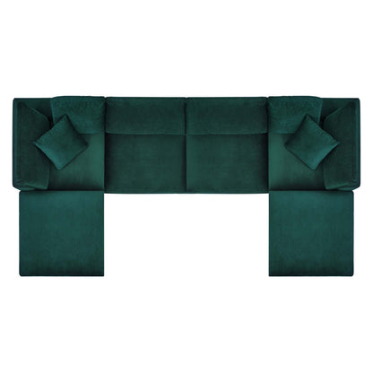 Commix 6-Piece Down Filled Overstuffed Performance Velvet Sectional Sofa by Modway