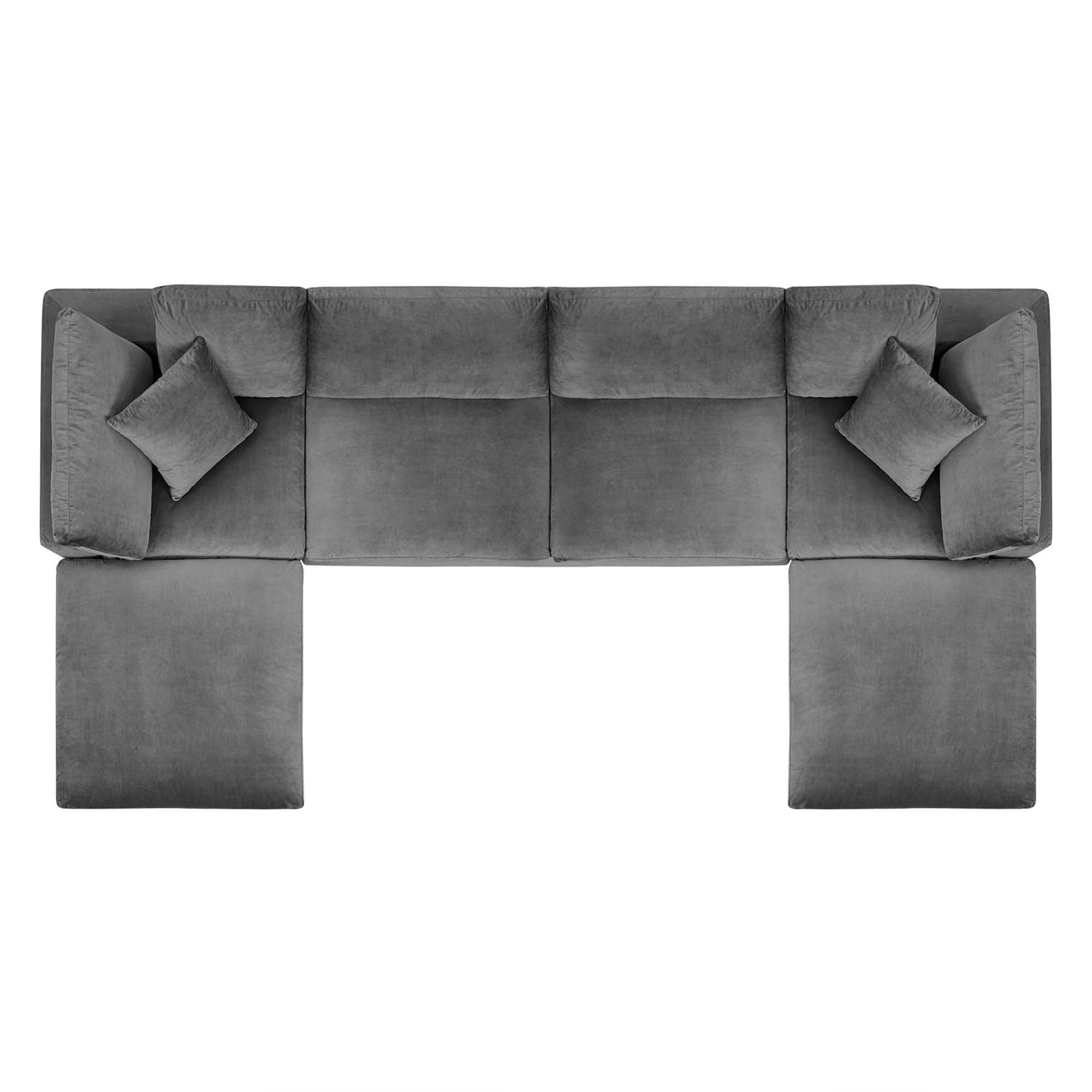 Commix 6-Piece Down Filled Overstuffed Performance Velvet Sectional Sofa by Modway