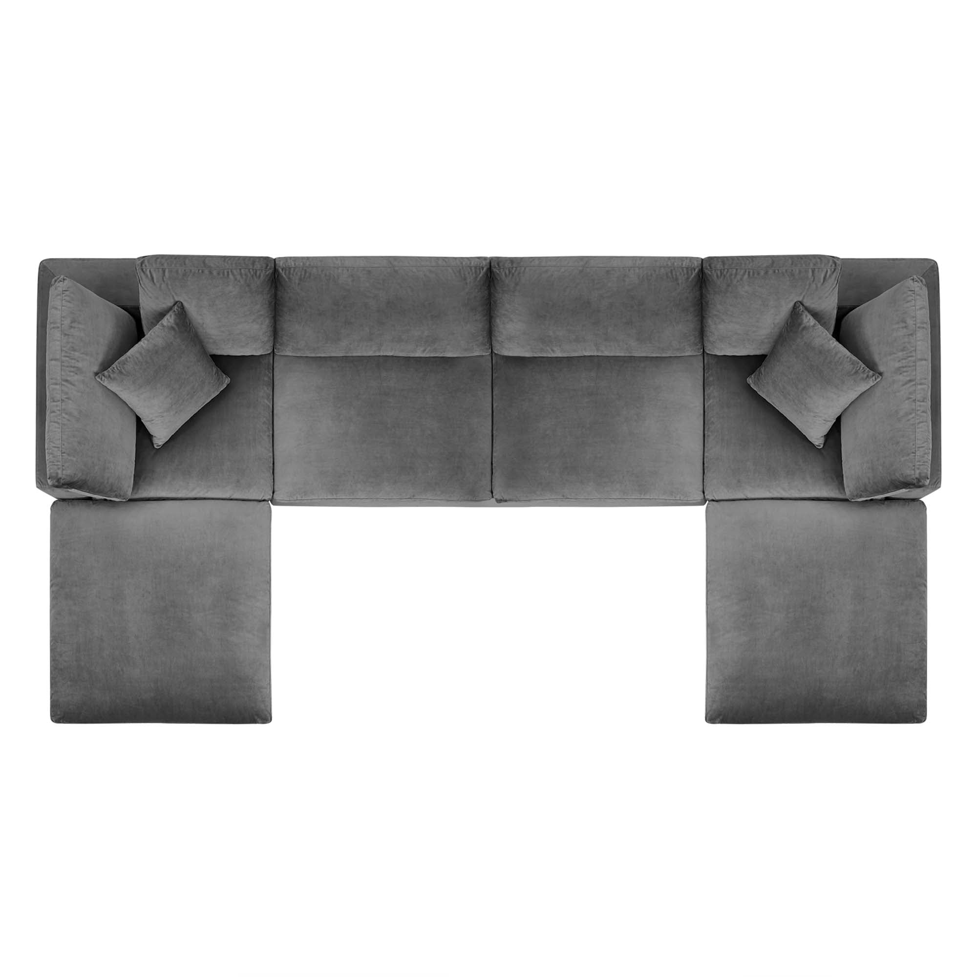 Commix 6-Piece Down Filled Overstuffed Performance Velvet Sectional Sofa by Modway