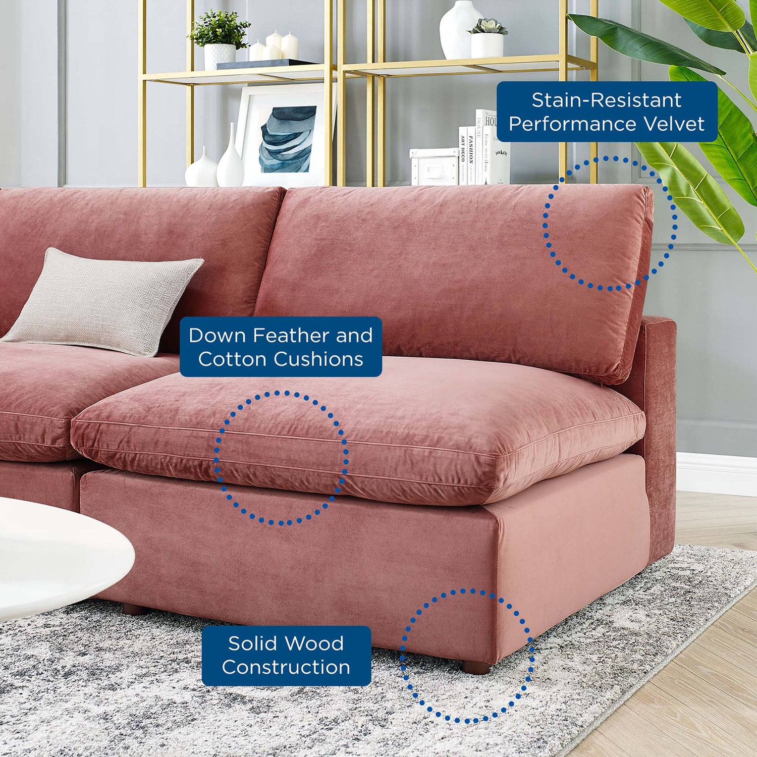 Commix Armless Corner Sectional by Modway