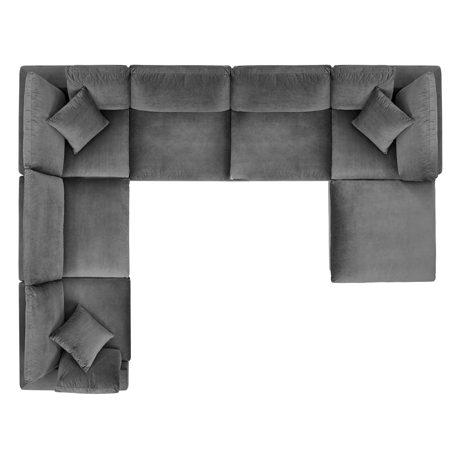 Commix 7-Piece Down Filled Overstuffed Performance Velvet Sectional Sofa by Modway