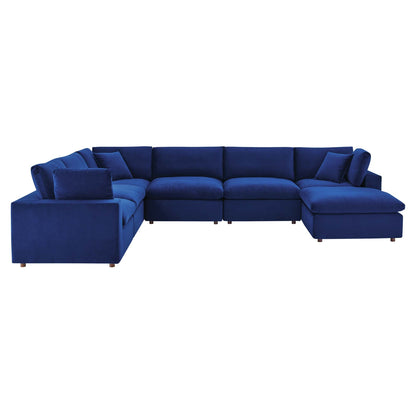 Commix 7-Piece Down Filled Overstuffed Performance Velvet Sectional Sofa by Modway