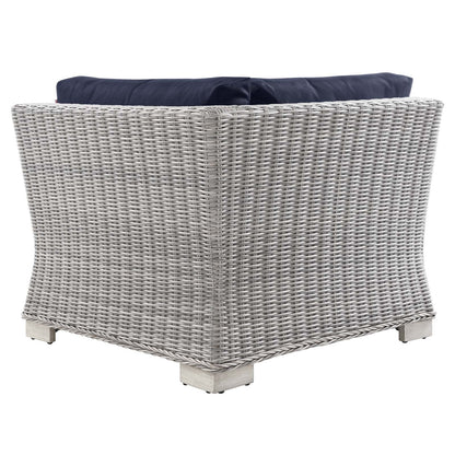 Conway Outdoor Patio Wicker Rattan Corner Chair By HouseBean