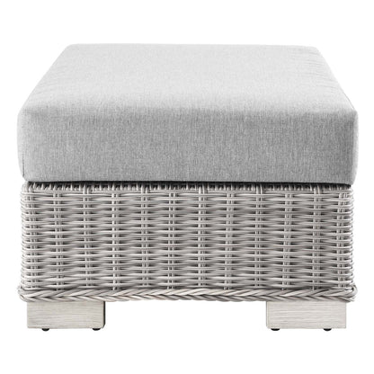 Conway Outdoor Patio Wicker Rattan Ottoman By HouseBean