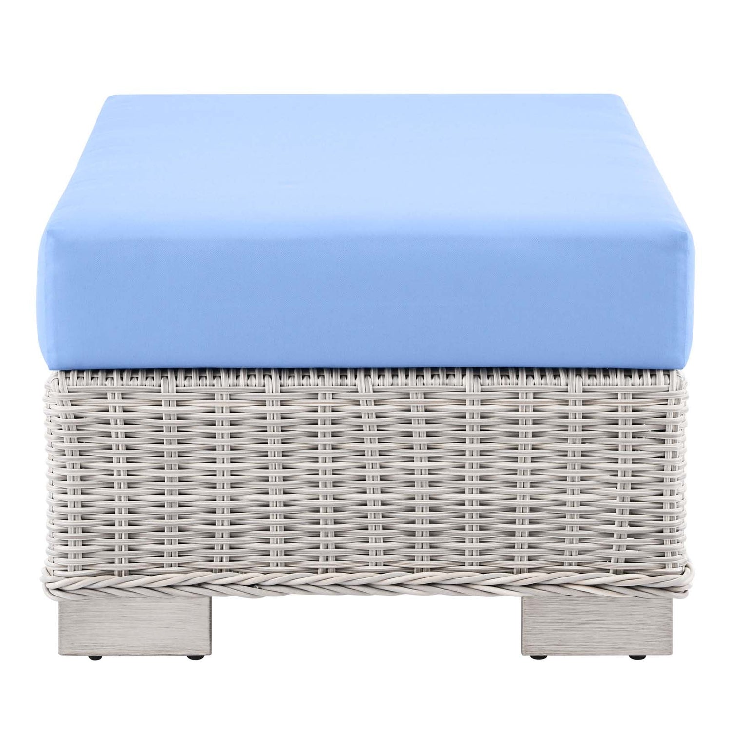 Conway Outdoor Patio Wicker Rattan Ottoman By HouseBean