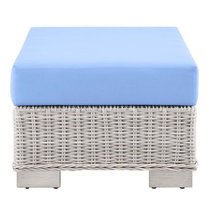 Conway Outdoor Patio Wicker Rattan Ottoman By HouseBean