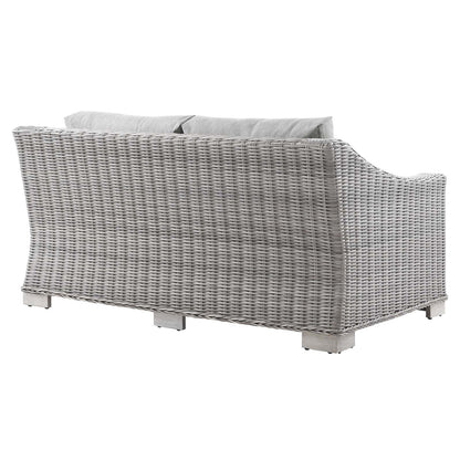 Conway Outdoor Patio Wicker Rattan Loveseat By HouseBean