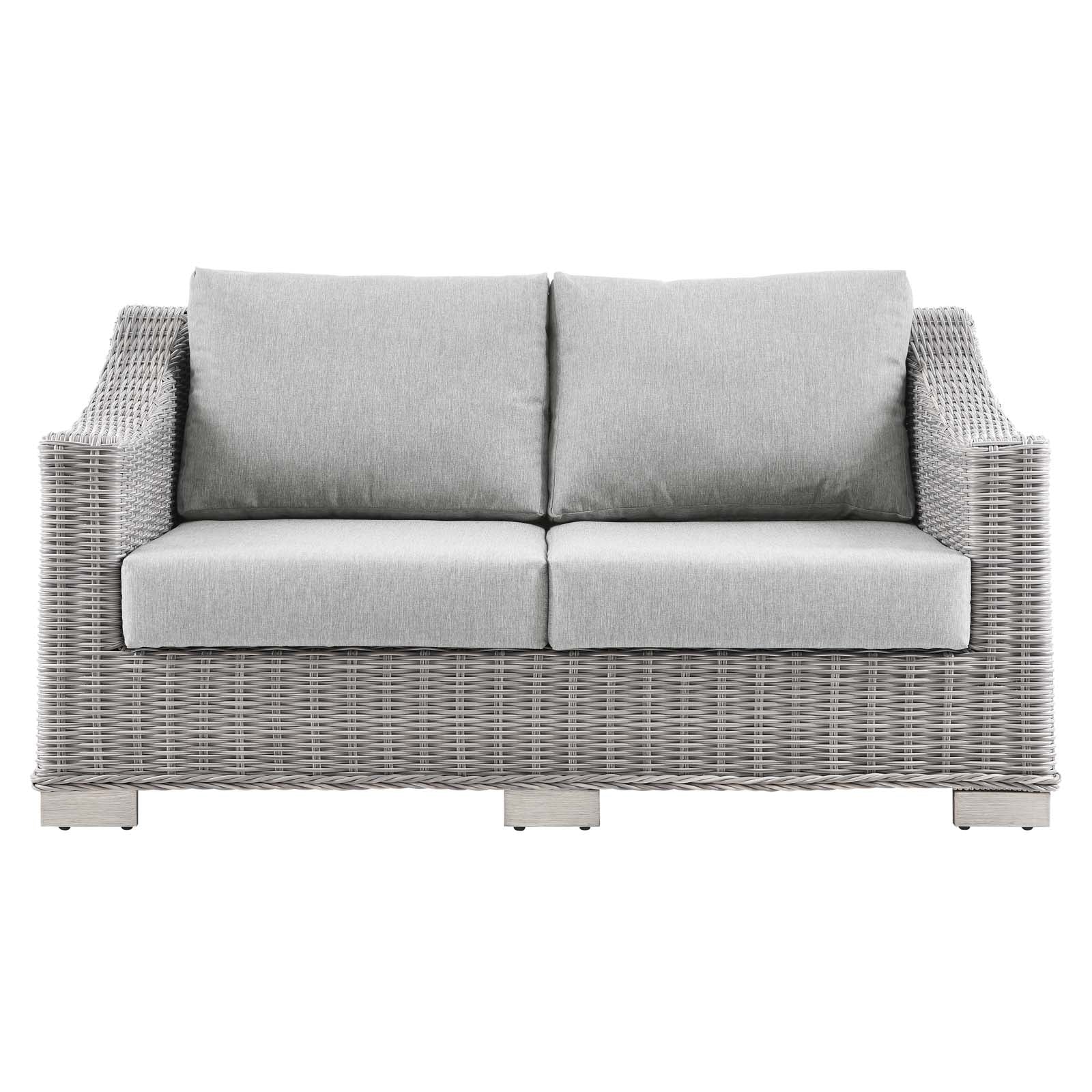 Conway Outdoor Patio Wicker Rattan Loveseat By HouseBean