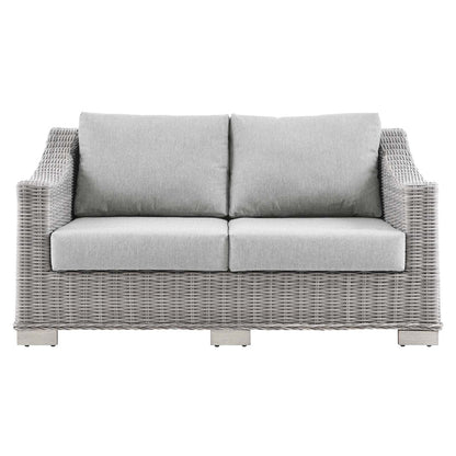 Conway Outdoor Patio Wicker Rattan Loveseat By HouseBean