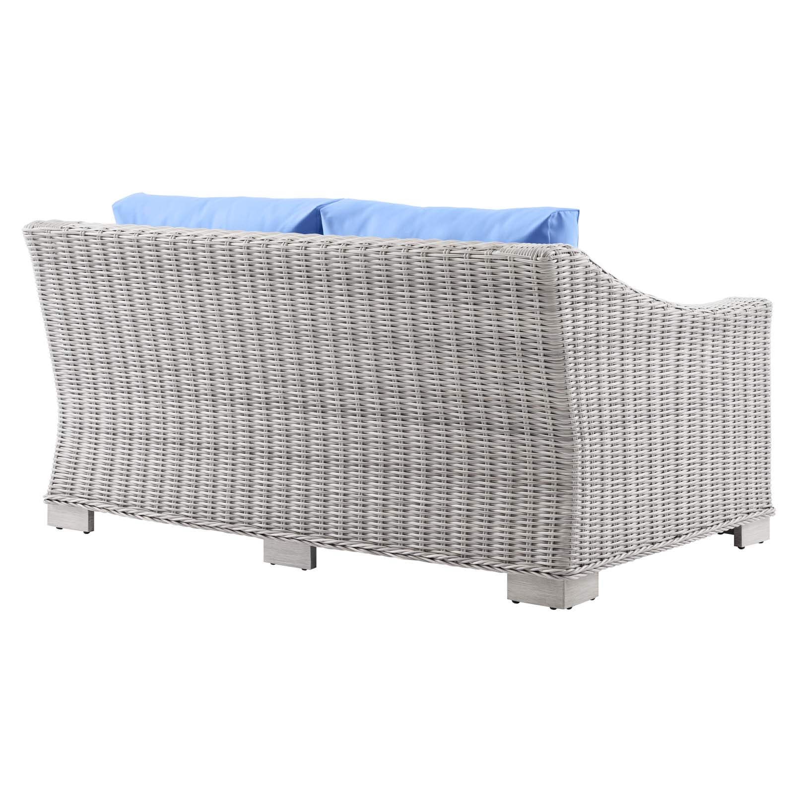 Conway Outdoor Patio Wicker Rattan Loveseat By HouseBean