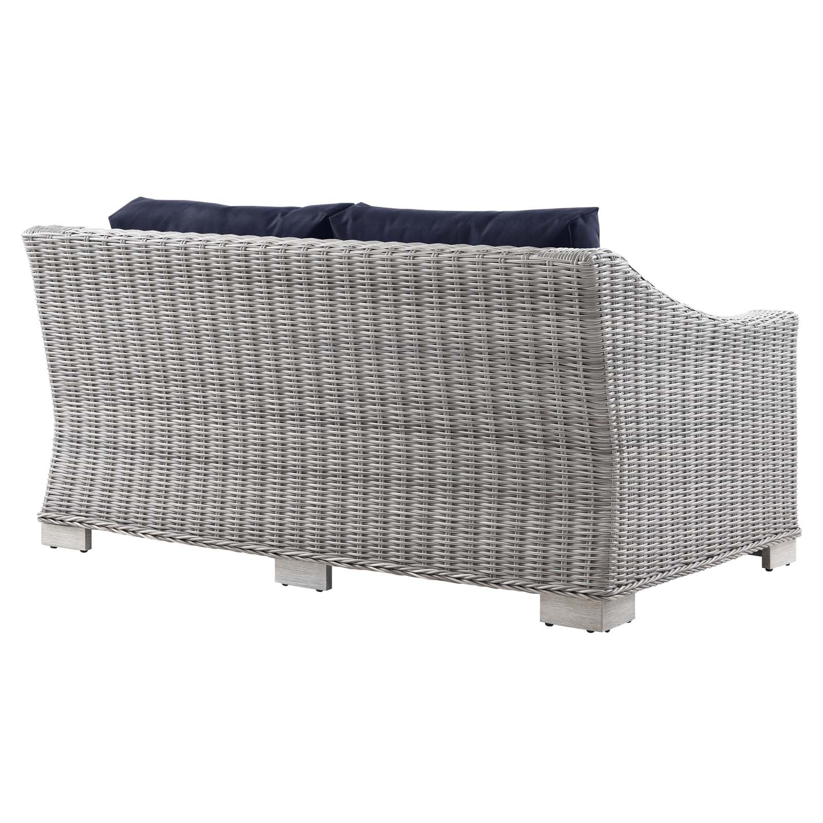 Conway Outdoor Patio Wicker Rattan Loveseat By HouseBean