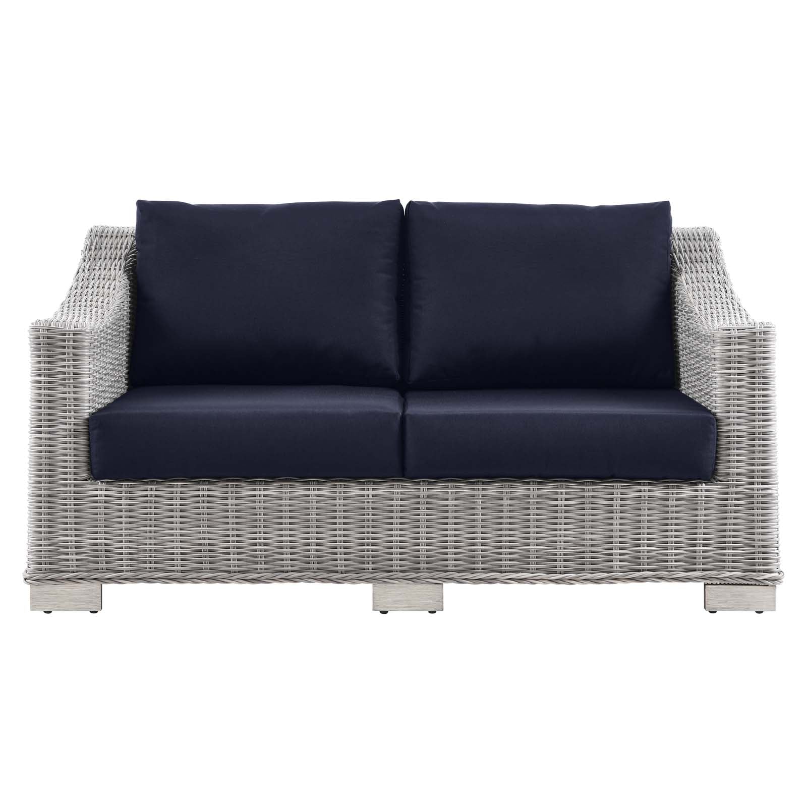 Conway Outdoor Patio Wicker Rattan Loveseat By HouseBean