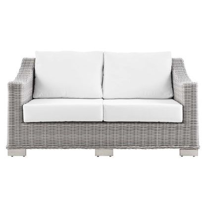 Conway Outdoor Patio Wicker Rattan Loveseat By HouseBean