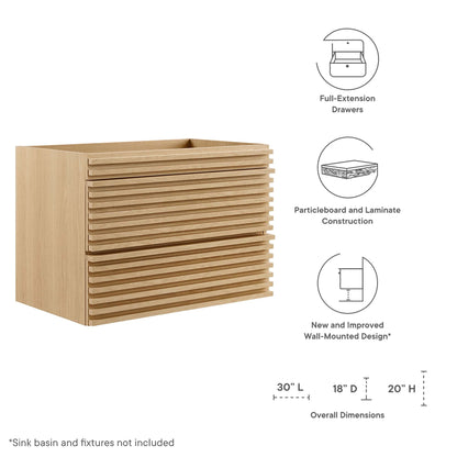 Render Wall-Mount Bathroom Cabinet Basin Not Included by Modway