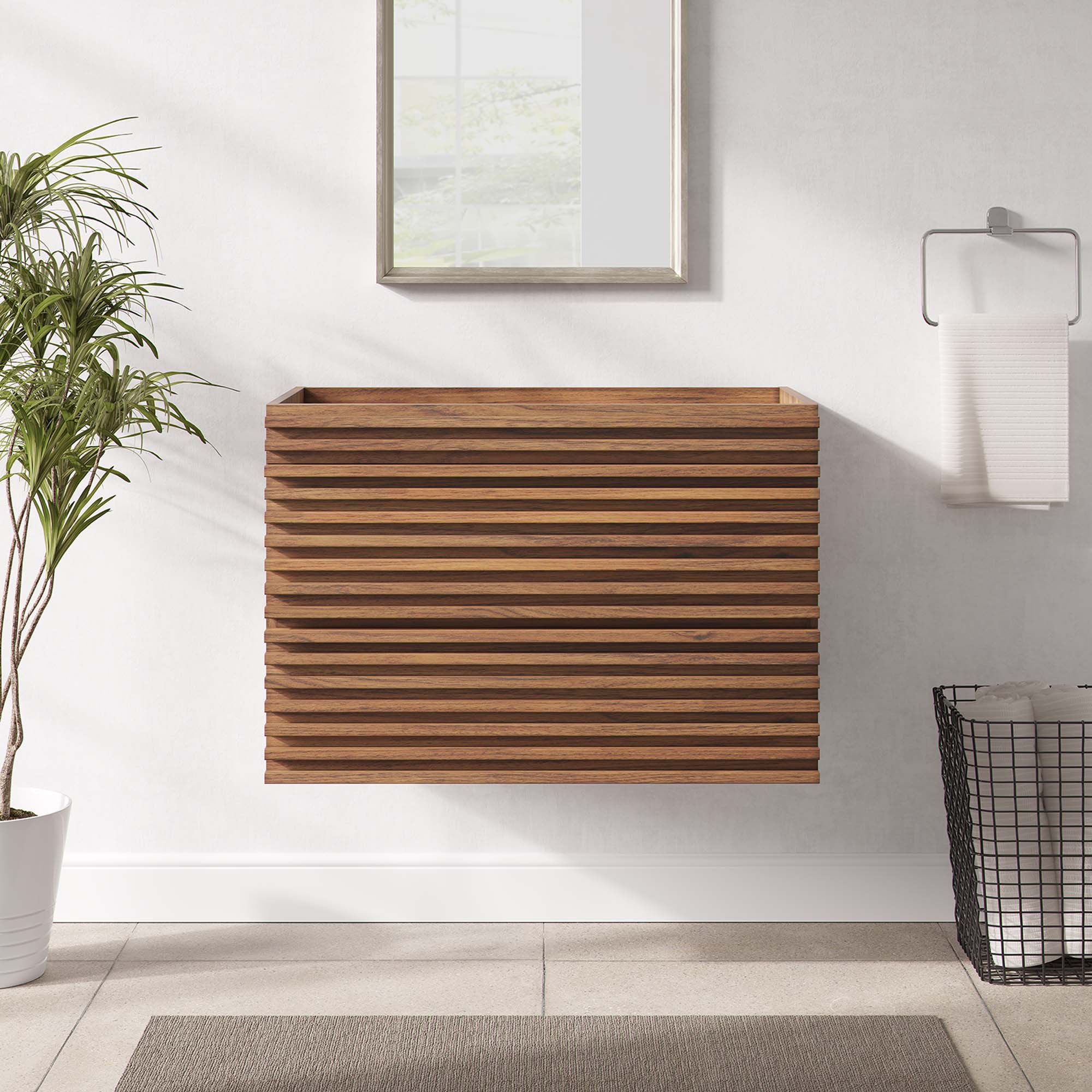 Render Wall-Mount Bathroom Cabinet Basin Not Included by Modway