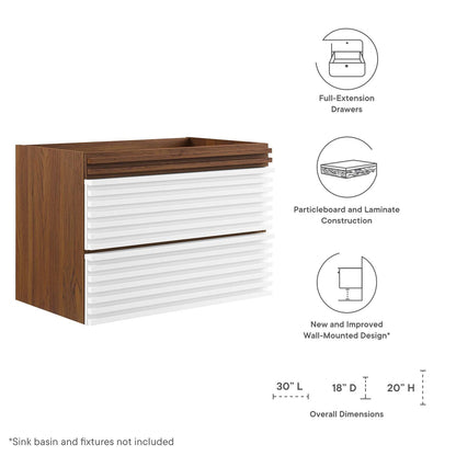 Render 30&quot; Wall-Mount Bathroom Vanity (Sink Basin Not Included) By HouseBean