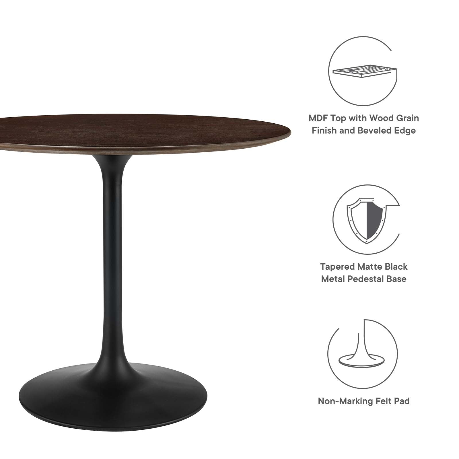 Lippa 36&quot; Round Wood Grain Dining Table By HouseBean