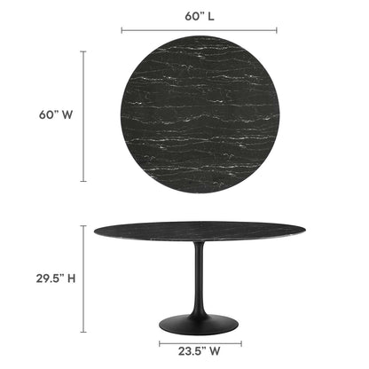 Lippa 60&quot; Round Artificial Marble Dining Table By HouseBean