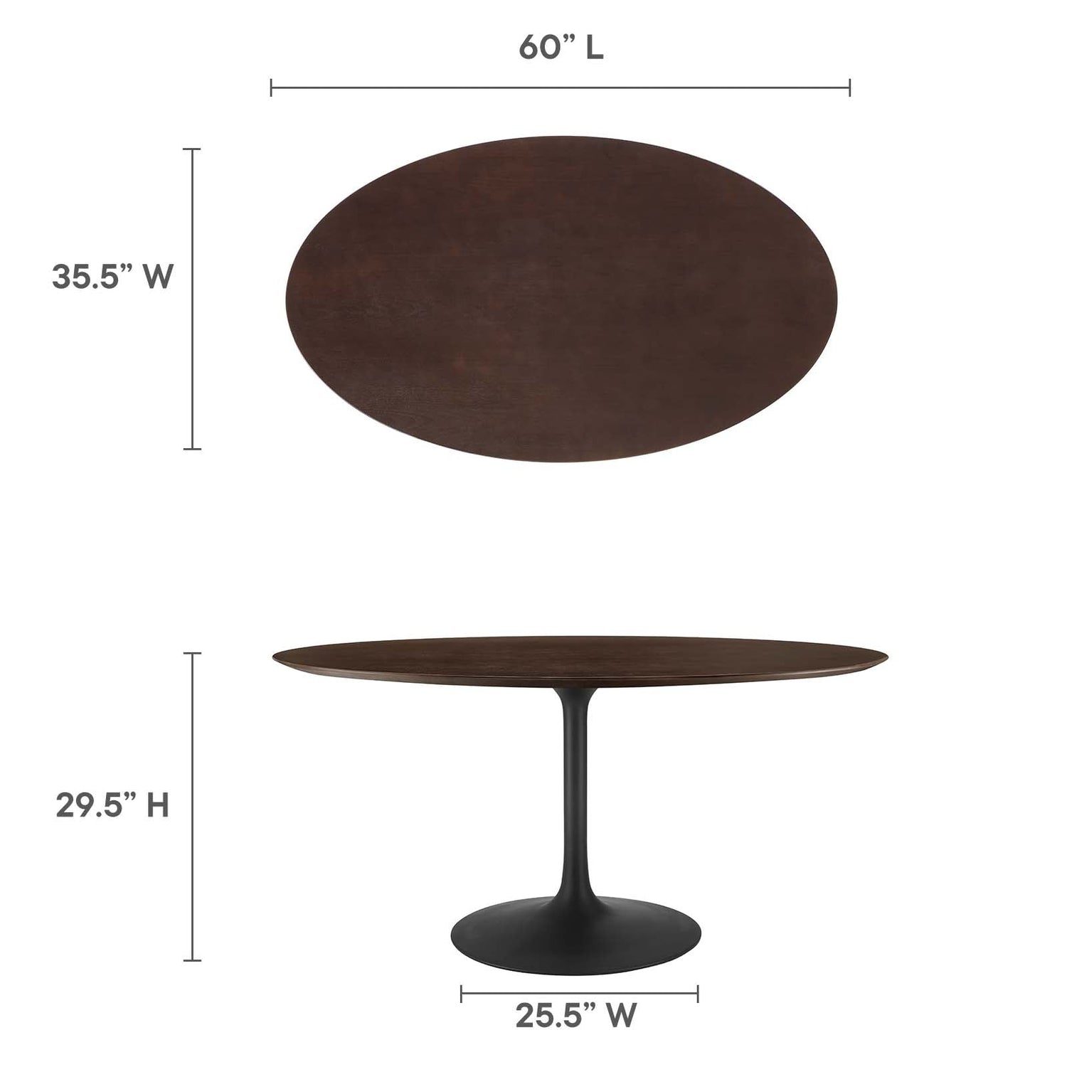 Lippa 60&quot; Oval Wood Grain Dining Table By HouseBean