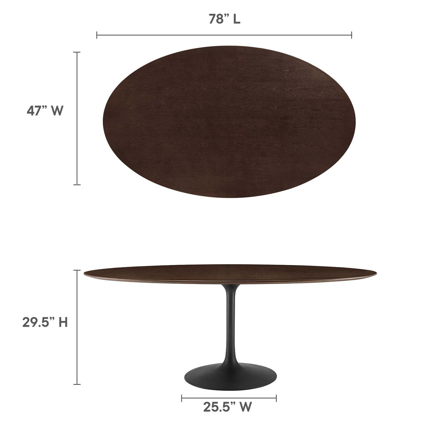 Lippa 78&quot; Oval Wood Grain Dining Table By HouseBean