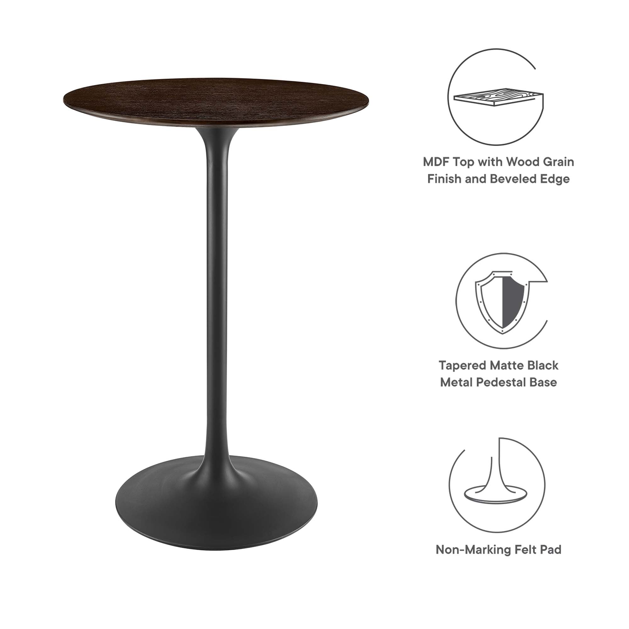 Lippa Round Wood Bar Table by Modway