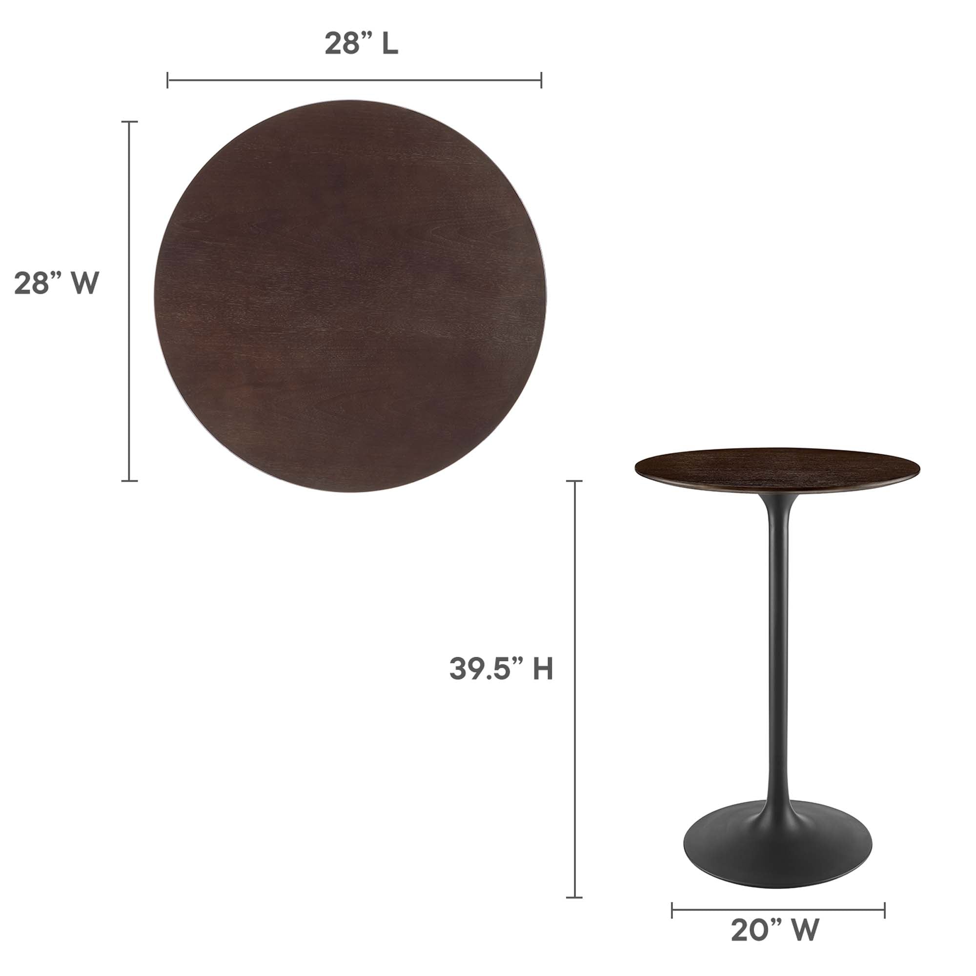 Lippa Round Wood Bar Table by Modway