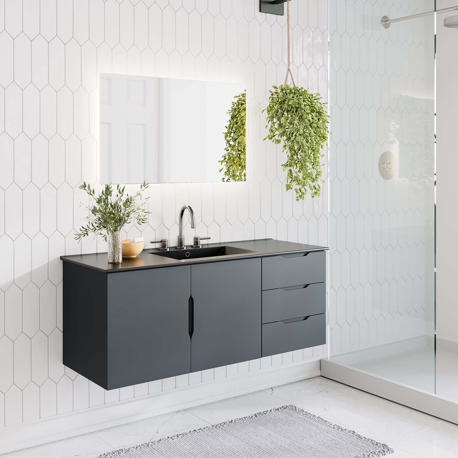 Vitality 48&quot; Double or Single Sink Compatible (Not Included) Bathroom Vanity Cabinet By HouseBean