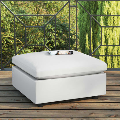 Commix Overstuffed Outdoor Patio Ottoman By HouseBean