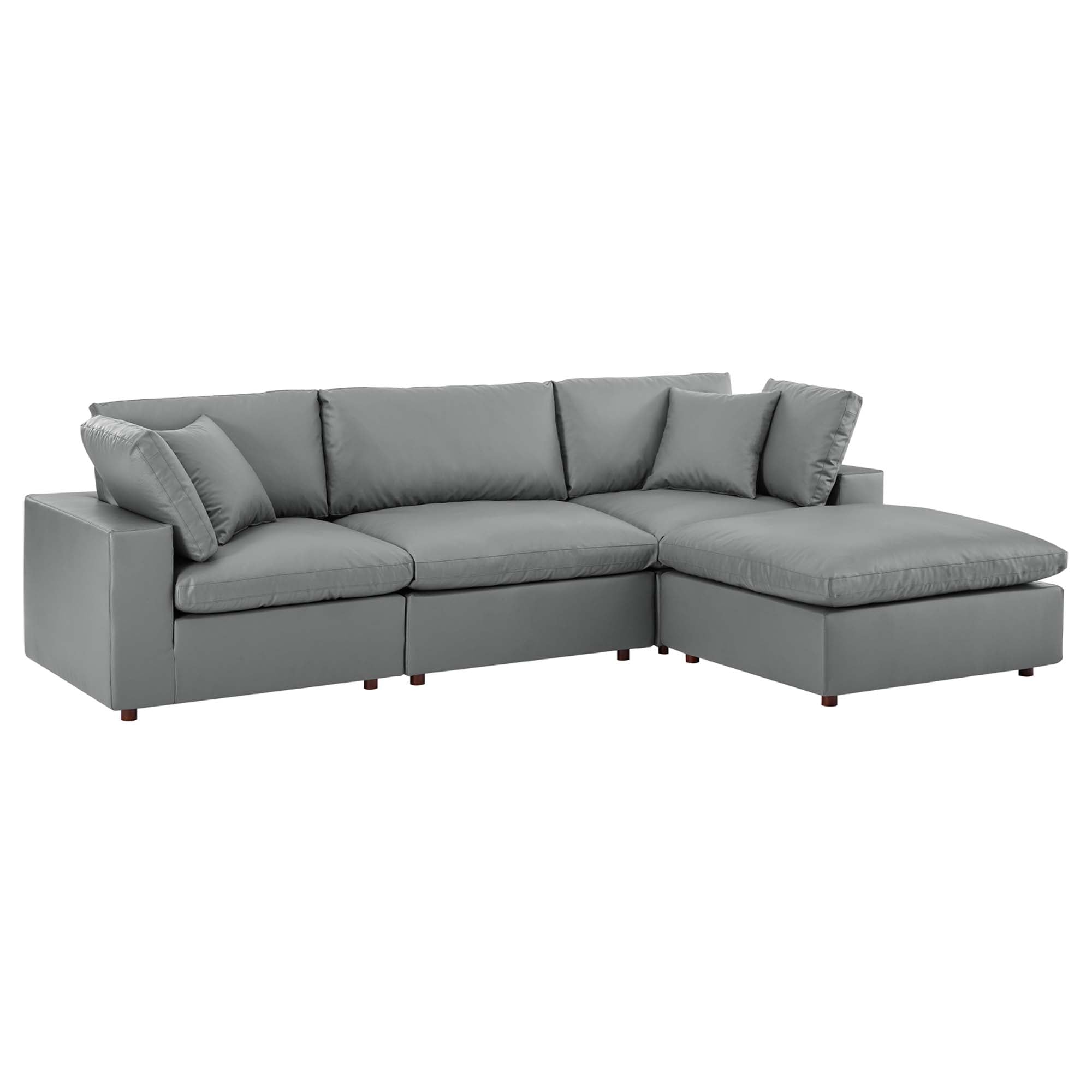 Commix 4-Piece Down Filled Overstuffed Performance Velvet Sectional Sofa by Modway