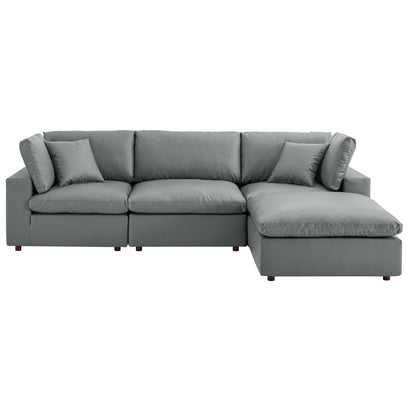 Commix 4-Piece Down Filled Overstuffed Performance Velvet Sectional Sofa by Modway