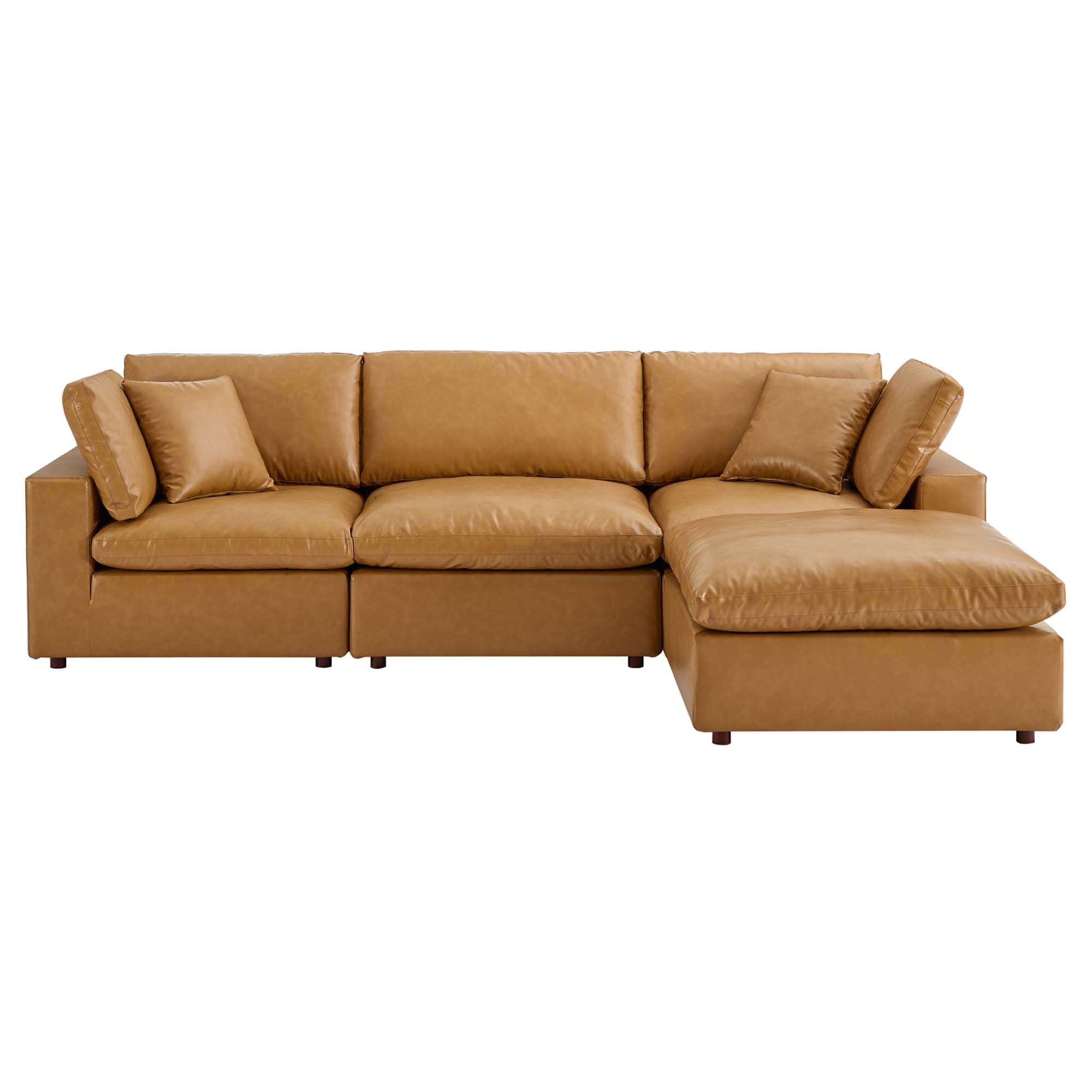 Commix 4-Piece Down Filled Overstuffed Performance Velvet Sectional Sofa by Modway