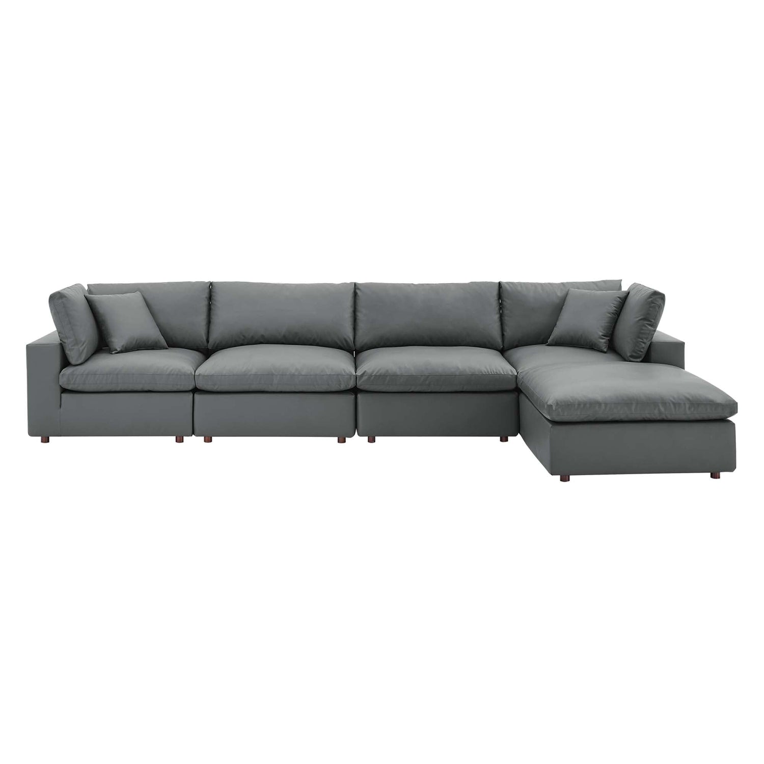 Commix 5-Piece Down Filled Overstuffed Performance Velvet Sectional Sofa by Modway