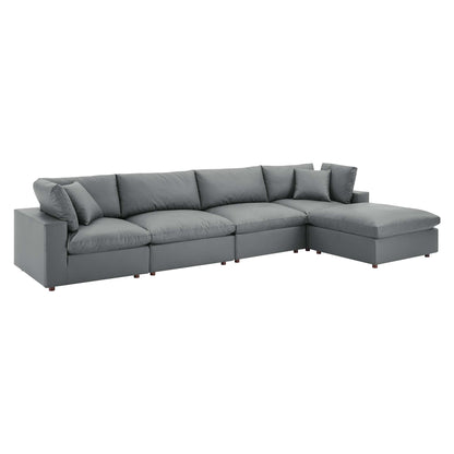 Commix 5-Piece Down Filled Overstuffed Performance Velvet Sectional Sofa by Modway