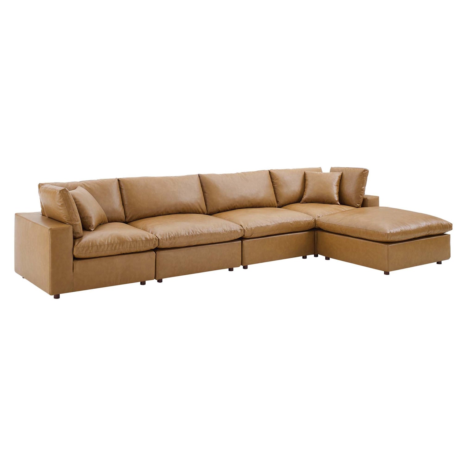 Commix 5-Piece Down Filled Overstuffed Performance Velvet Sectional Sofa by Modway